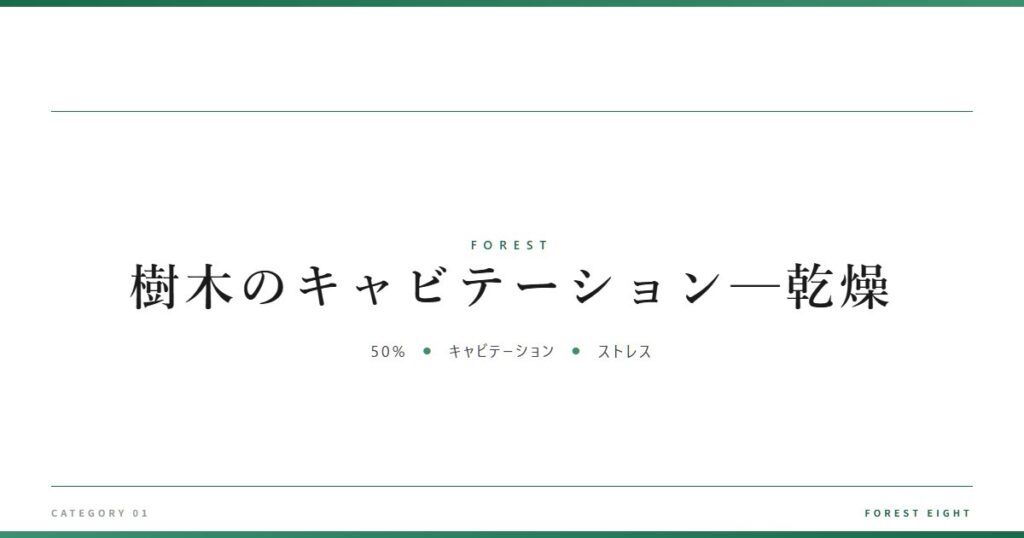 樹木のキャビテーション─乾燥 | 森と所有 - Forest Eight