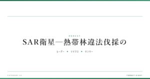 SAR衛星─熱帯林違法伐採の | 森と所有 - Forest Eight