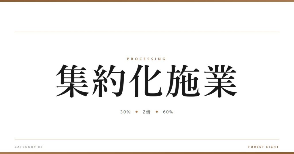 集約化施業 | 樹を木に - Forest Eight
