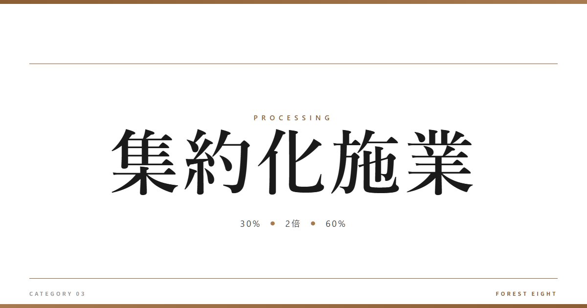 集約化施業 | 樹を木に - Forest Eight