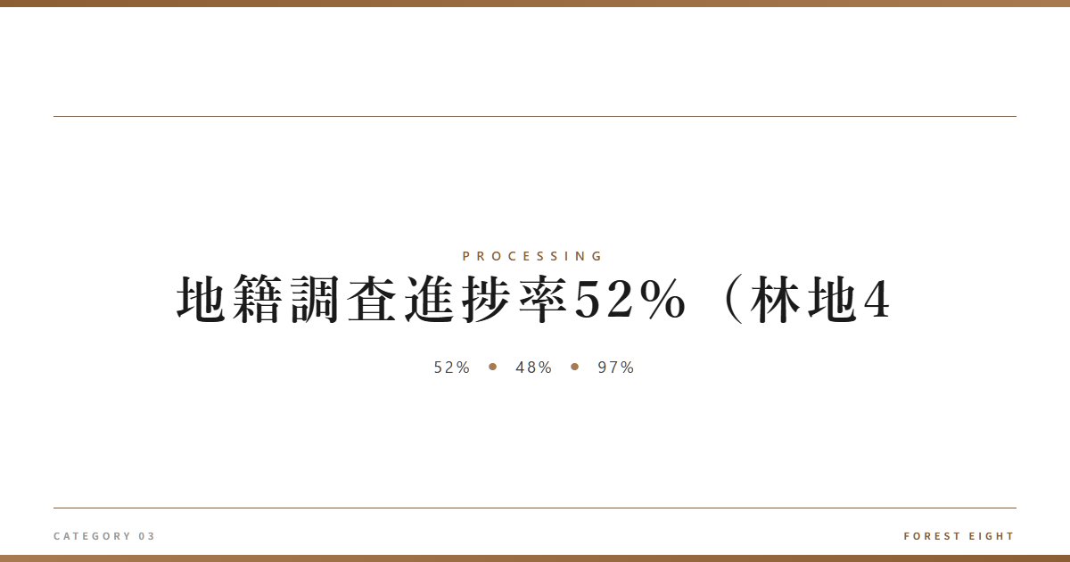 地籍調査進捗率52%（林地4 | 樹を木に - Forest Eight