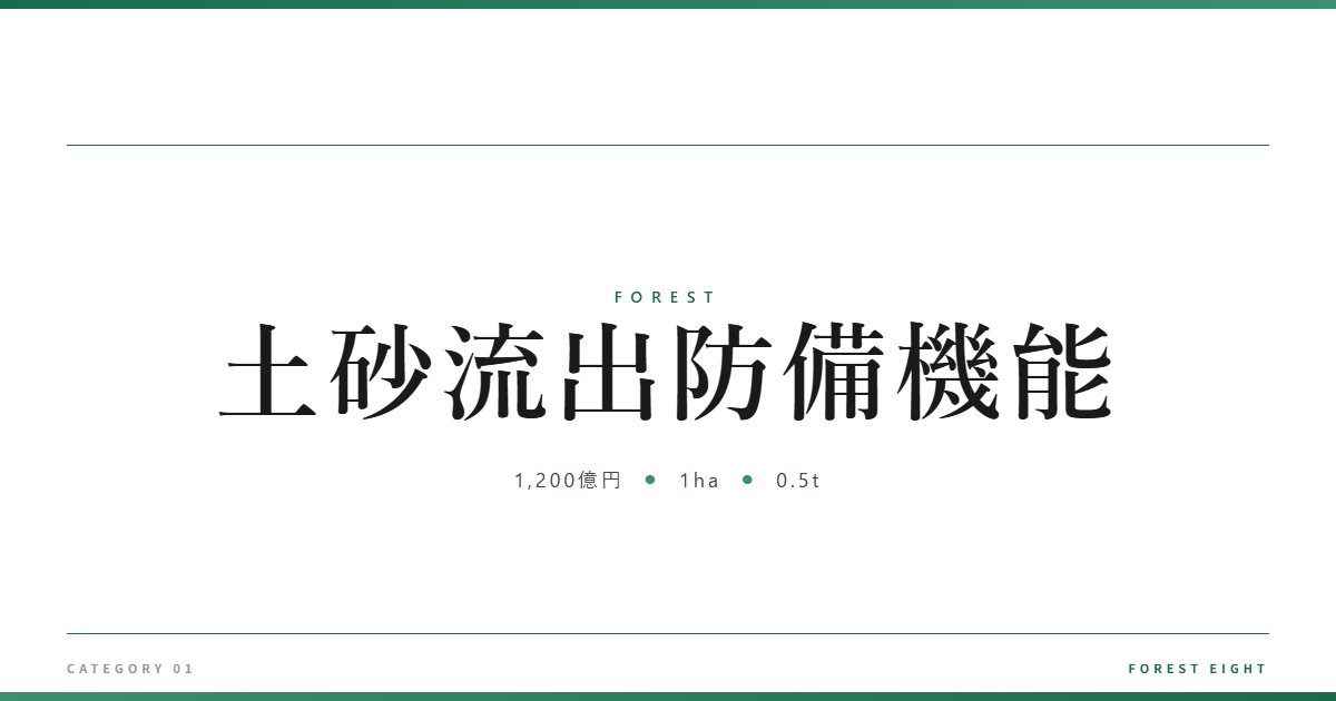 土砂流出防備機能 | 森と所有 - Forest Eight