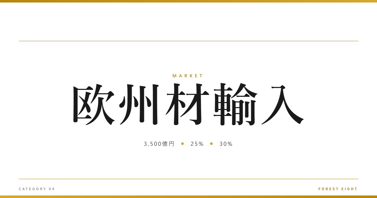 欧州材輸入 | 経済とのつながり - Forest Eight