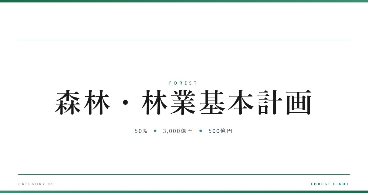 森林・林業基本計画 | 森と所有 - Forest Eight