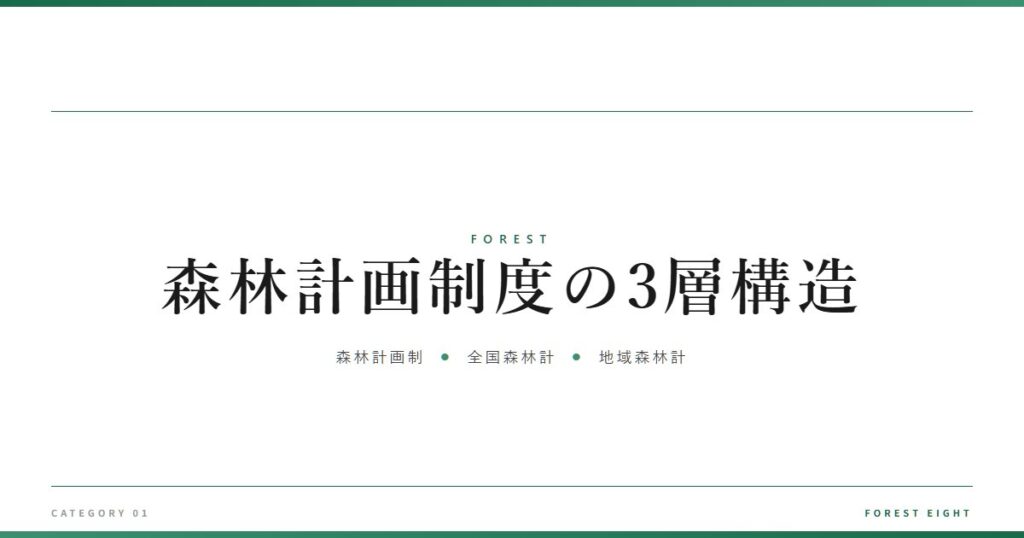 森林計画制度の3層構造 | 森と所有 - Forest Eight