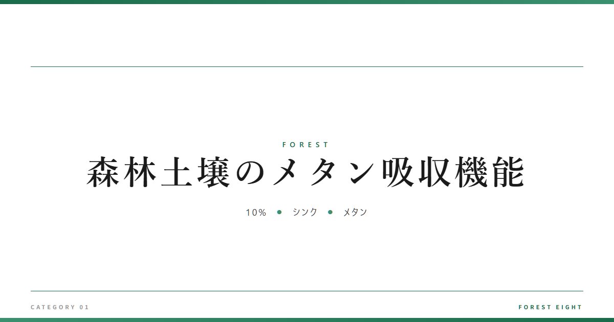 森林土壌のメタン吸収機能 | 森と所有 - Forest Eight