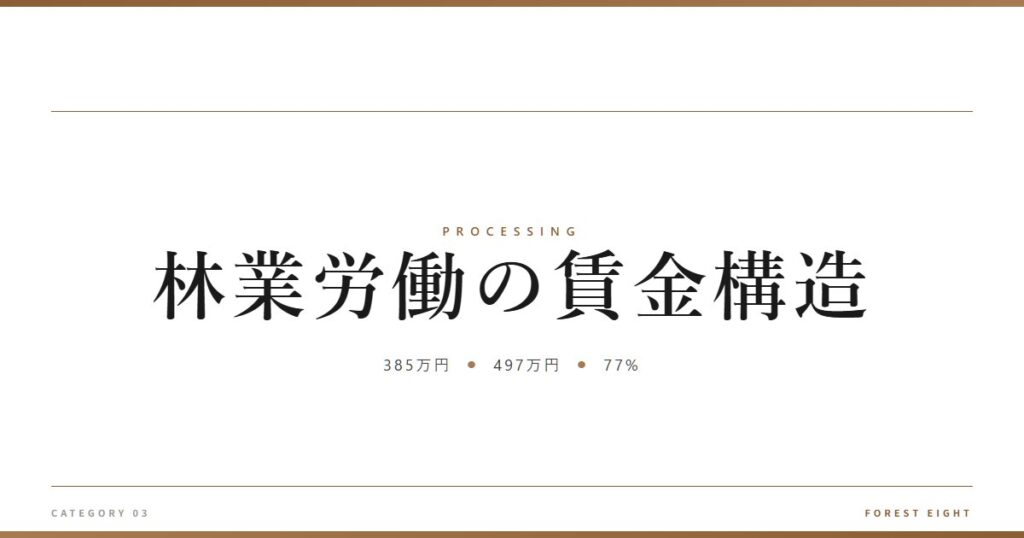 林業労働の賃金構造 | 樹を木に - Forest Eight
