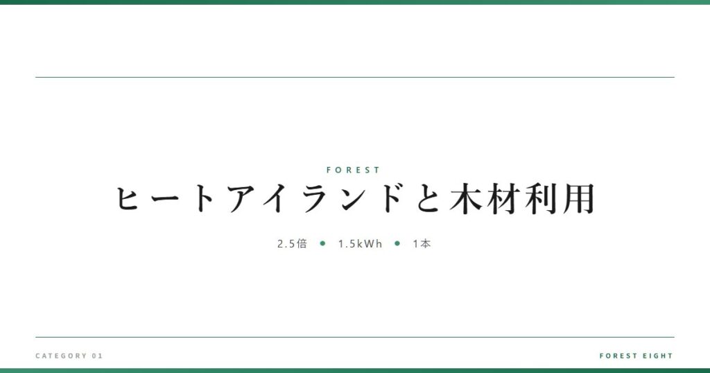 ヒートアイランドと木材利用 | 森と所有 - Forest Eight