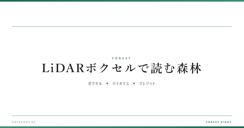 LiDARボクセルで読む森林 | 森と所有 - Forest Eight