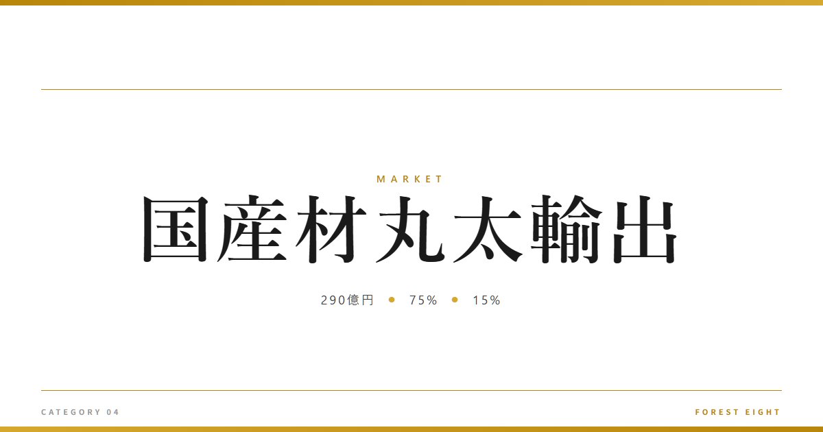 国産材丸太輸出 | 経済とのつながり - Forest Eight