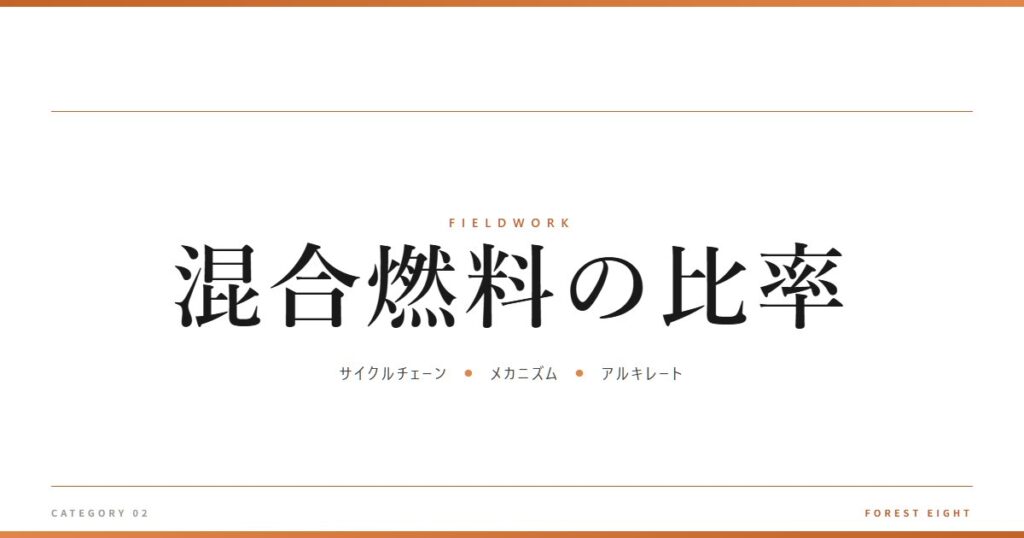 混合燃料の比率 | 育みと収穫 - Forest Eight