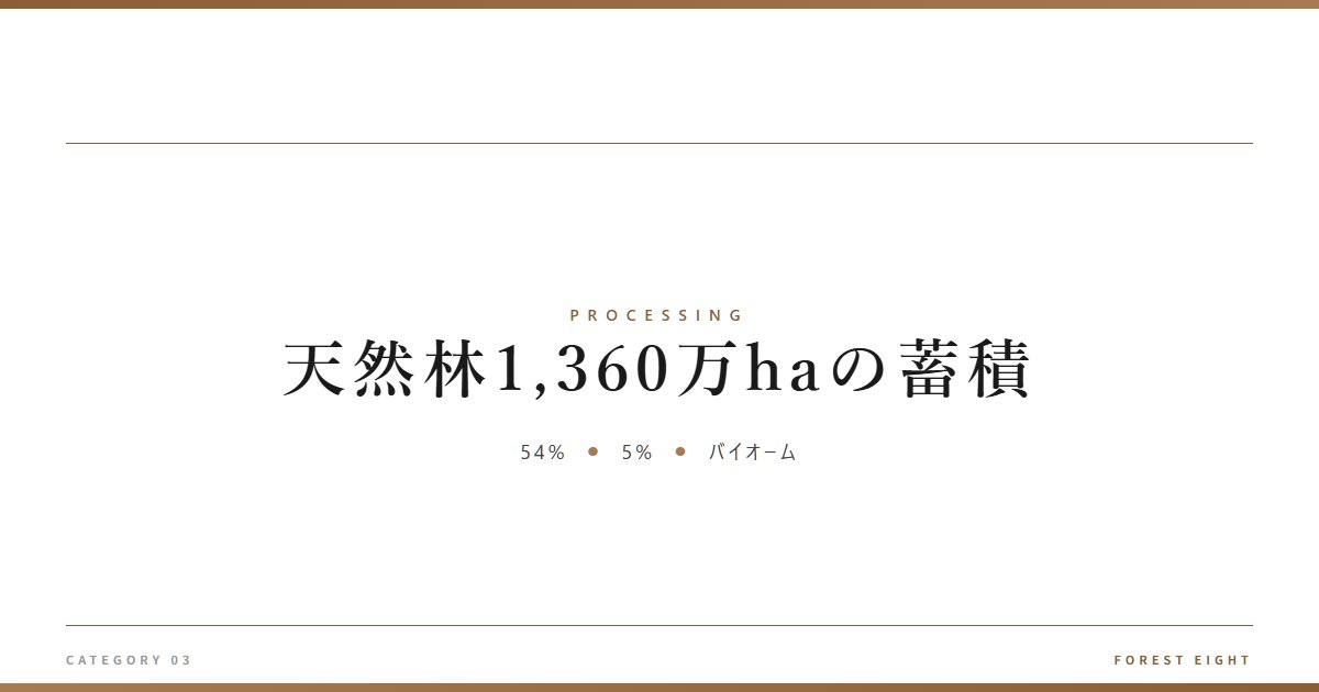 天然林1,360万haの蓄積 | 樹を木に - Forest Eight