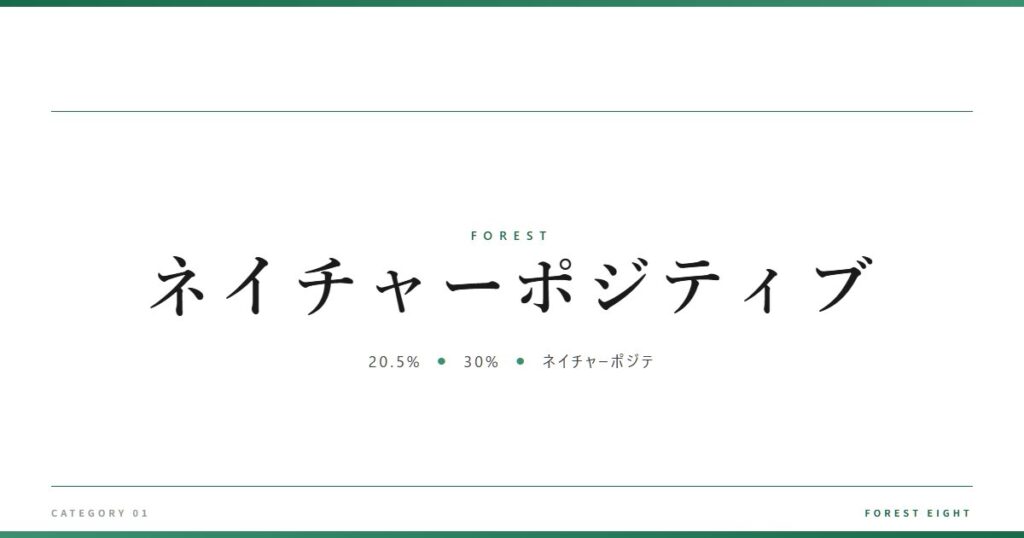 ネイチャーポジティブ | 森と所有 - Forest Eight