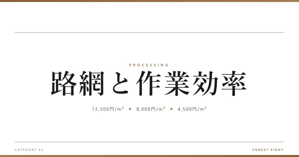 路網と作業効率 | 樹を木に - Forest Eight