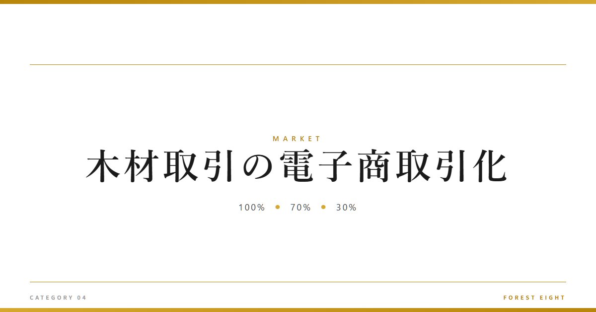 木材取引の電子商取引化 | 経済とのつながり - Forest Eight