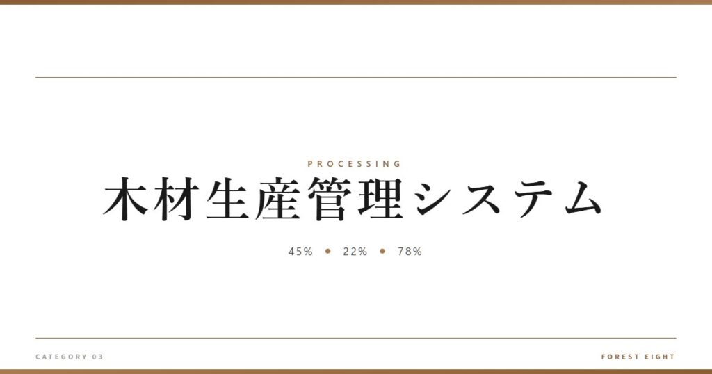 木材生産管理システム | 樹を木に - Forest Eight