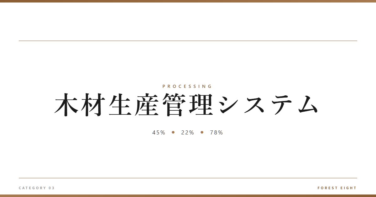 木材生産管理システム | 樹を木に - Forest Eight