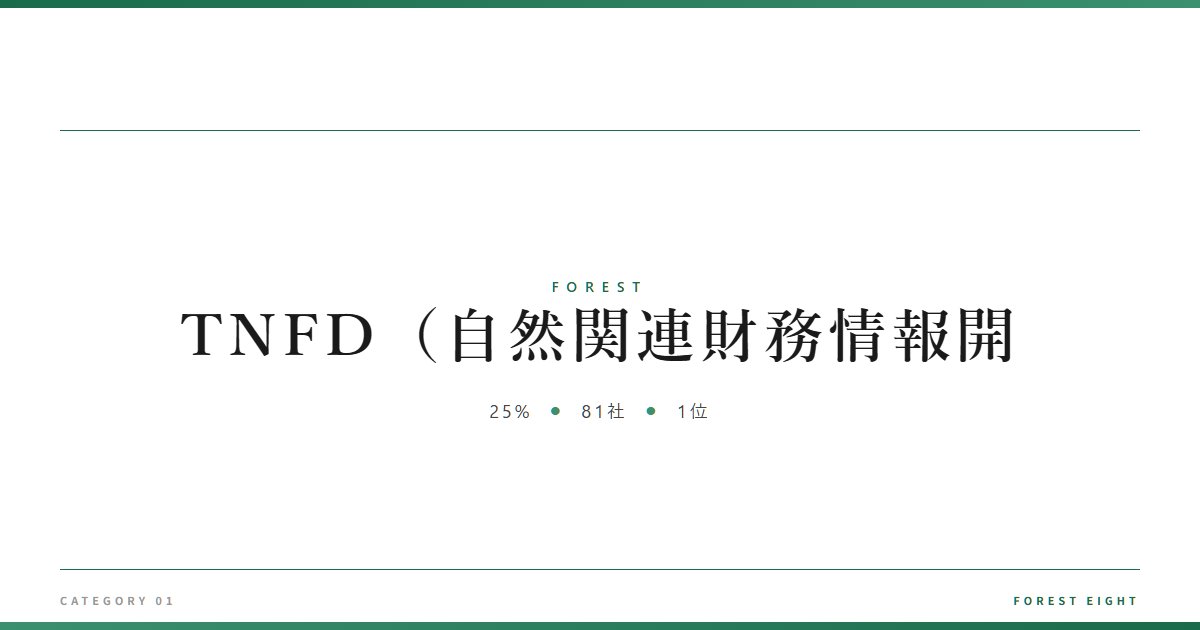 TNFD（自然関連財務情報開 | 森と所有 - Forest Eight