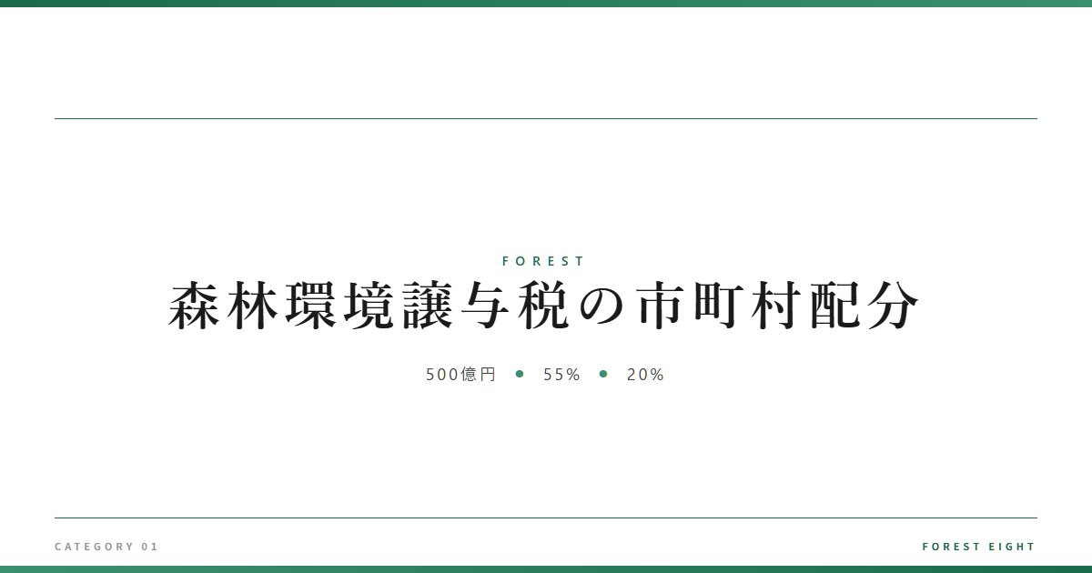 森林環境譲与税の市町村配分 | 森と所有 - Forest Eight