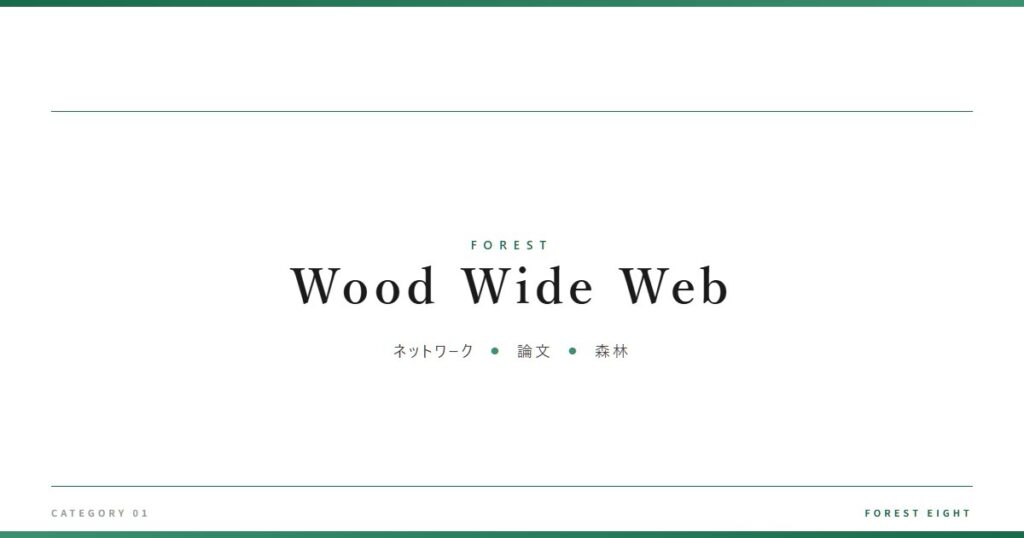 Wood Wide Web | 森と所有 - Forest Eight