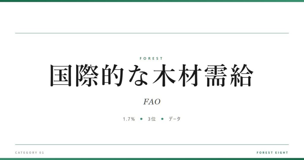 国際的な木材需給 | 森と所有 - Forest Eight