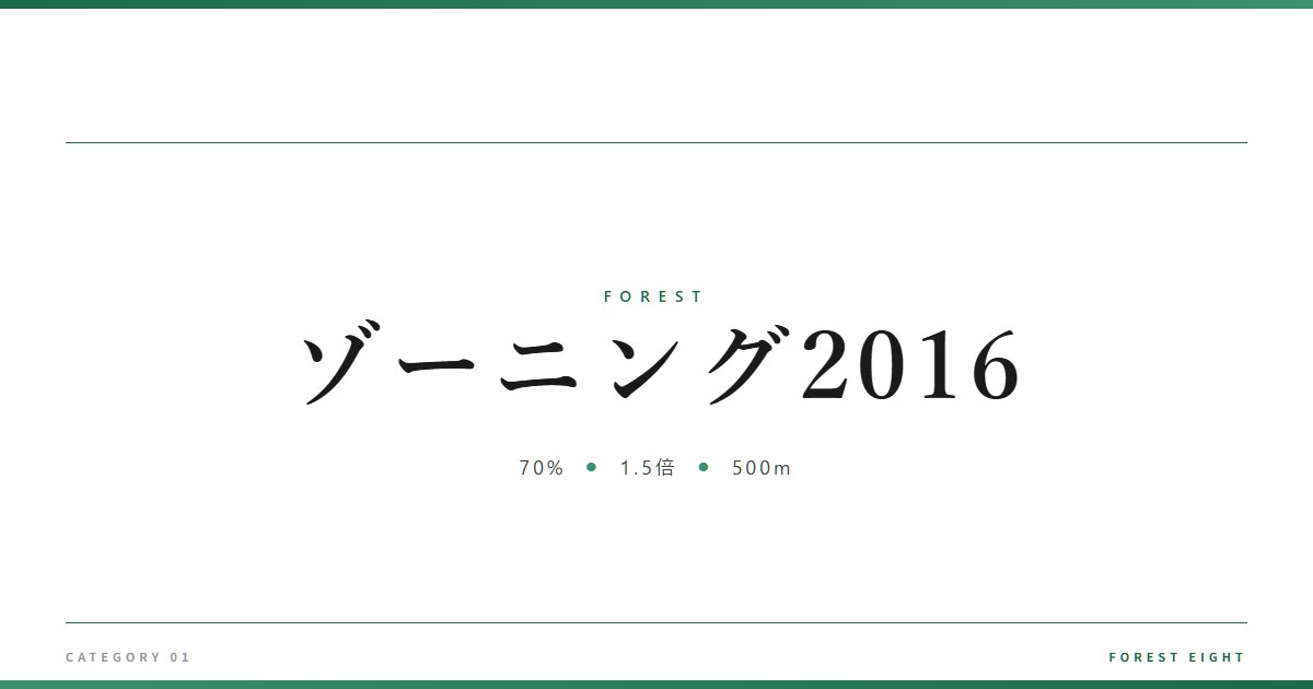 ゾーニング2016 | 森と所有 - Forest Eight