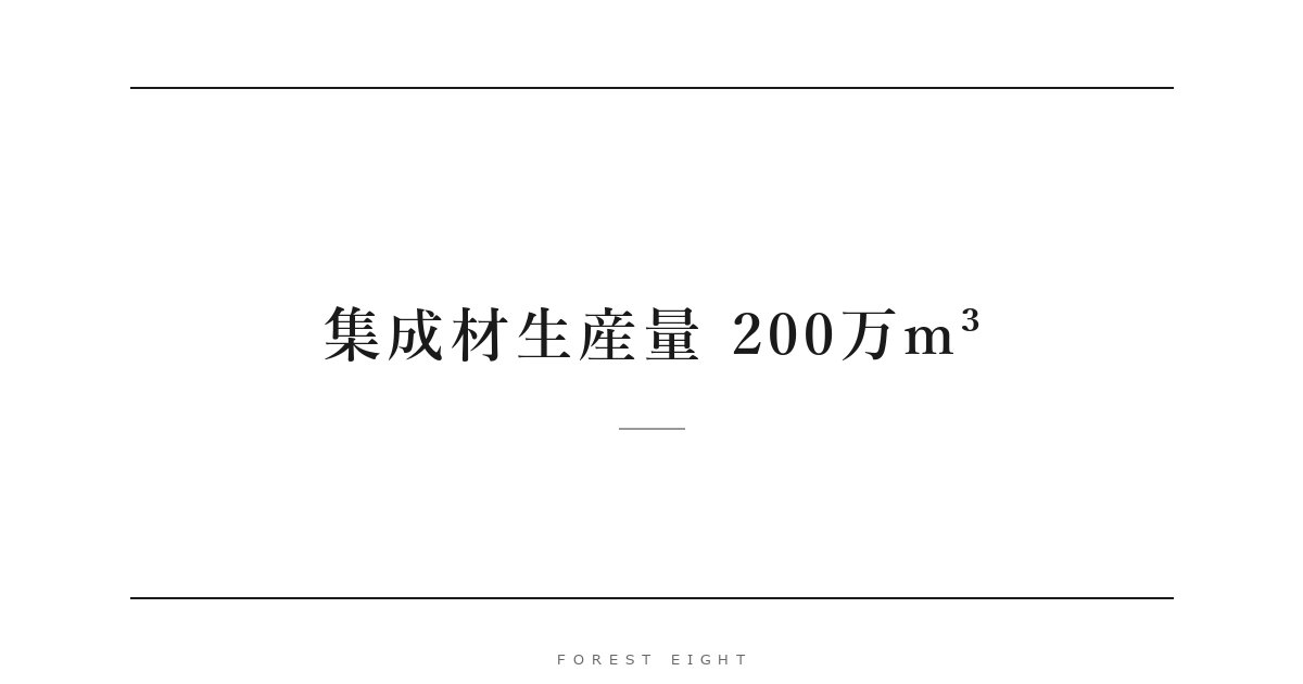 集成材生産量 200万m³ | Forest Eight