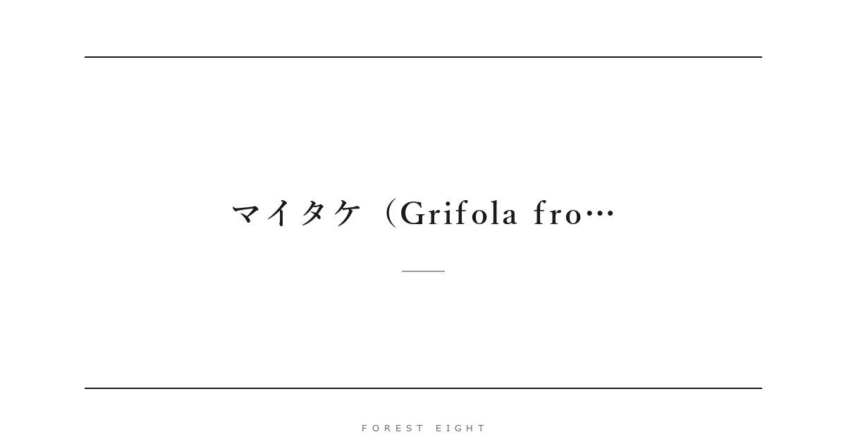 マイタケ（Grifola fro… | Forest Eight