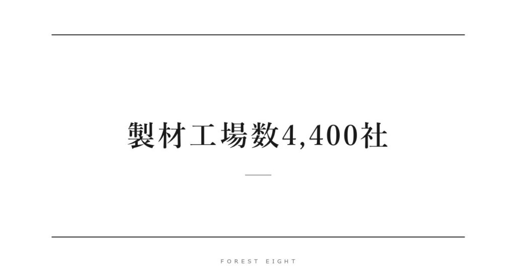 製材工場数4,400社 | Forest Eight