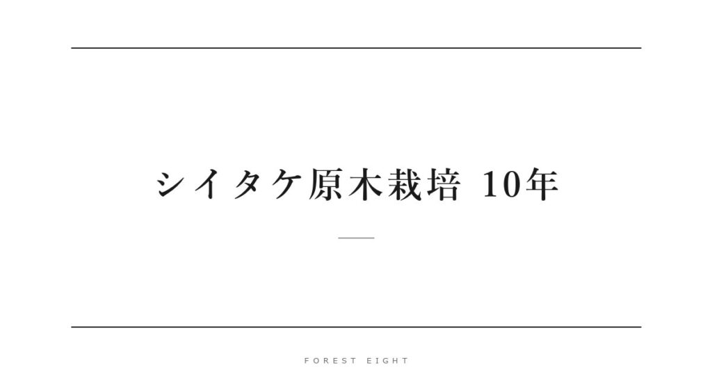 シイタケ原木栽培 10年 | Forest Eight