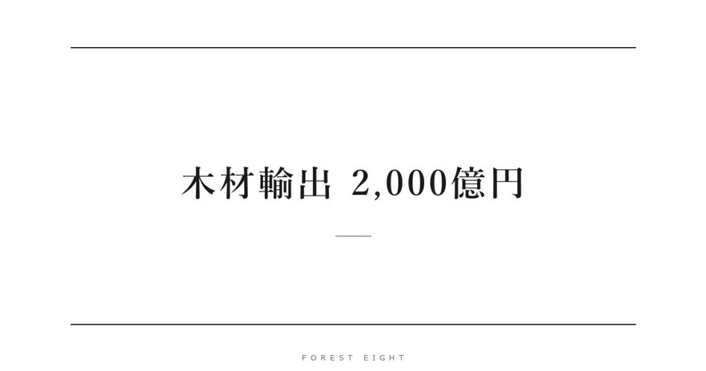 木材輸出 2,000億円 | Forest Eight