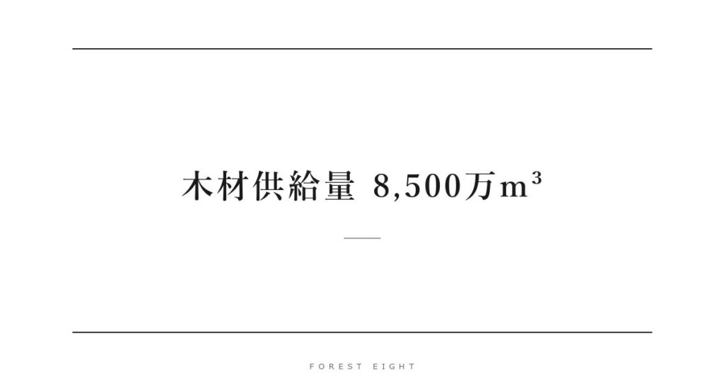 木材供給量 8,500万m³ | Forest Eight